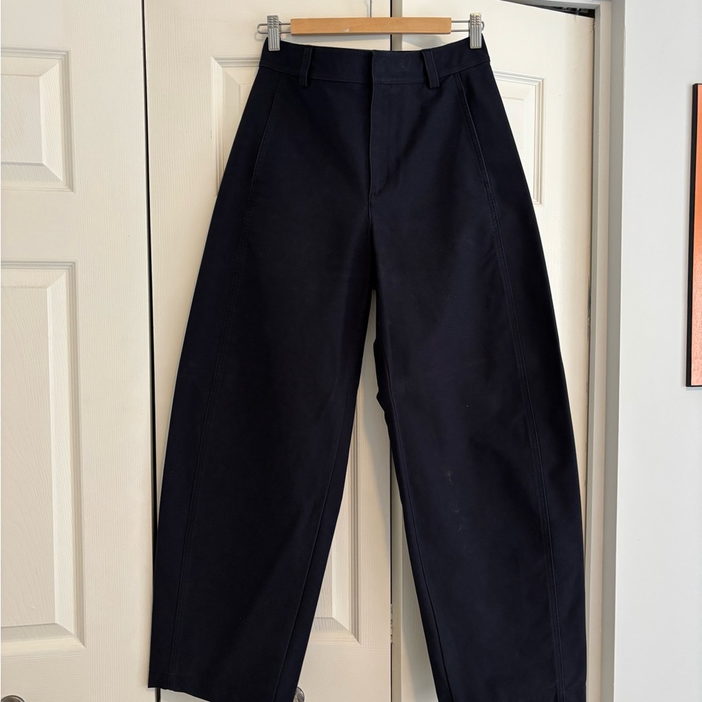 Wide-Leg Navy Women's Trousers